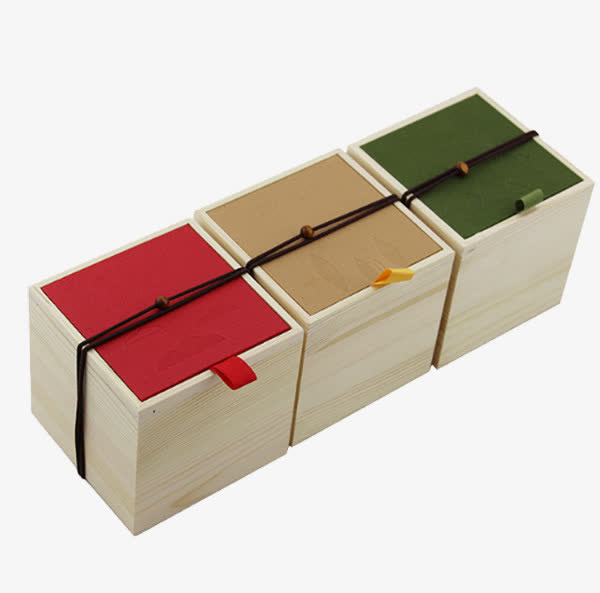 环保松木绿茶茶叶礼盒包装盒免抠