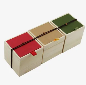 环保松木绿茶茶叶礼盒包装盒免抠