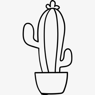 线条仙人掌免抠