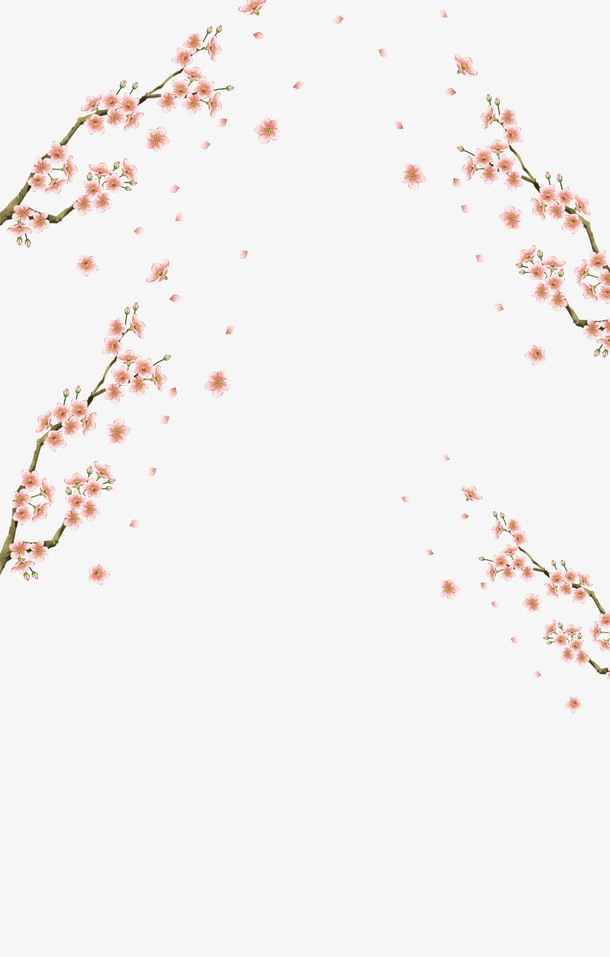 古风国潮风桃花免抠