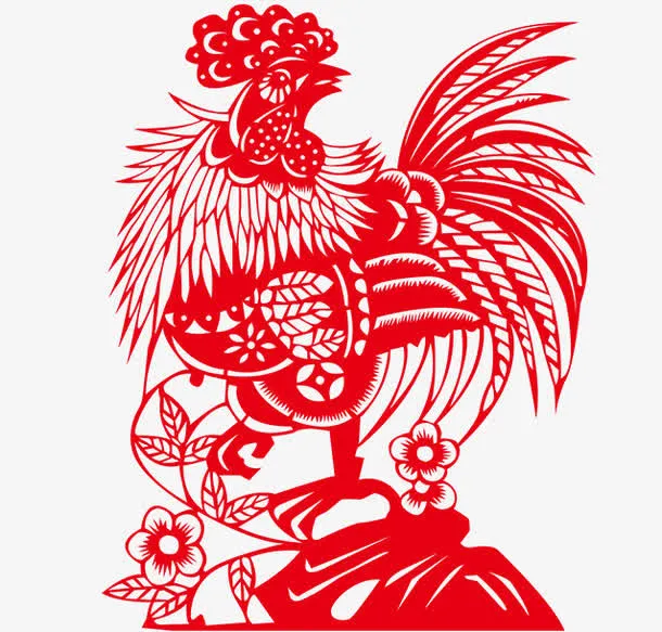 剪纸公鸡免抠