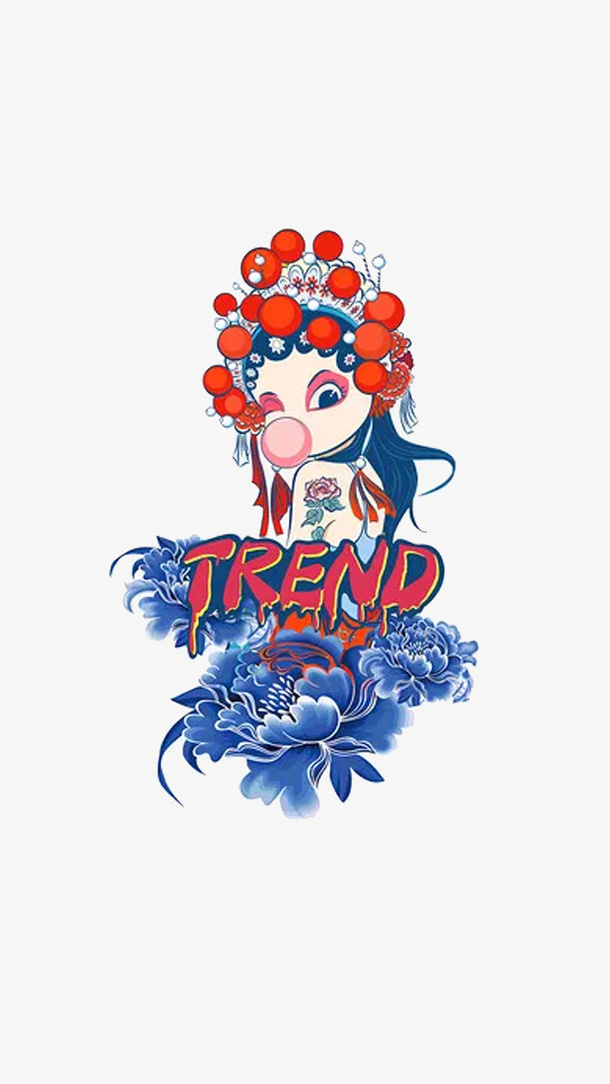 国潮戏曲女角色配图免抠
