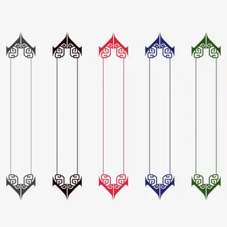 彩色中国风手绘边框免抠