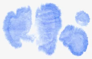 古风墨迹素材彩色墨迹素材 蓝色免抠