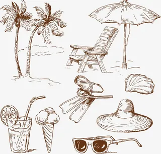 夏日饮品矢量免抠