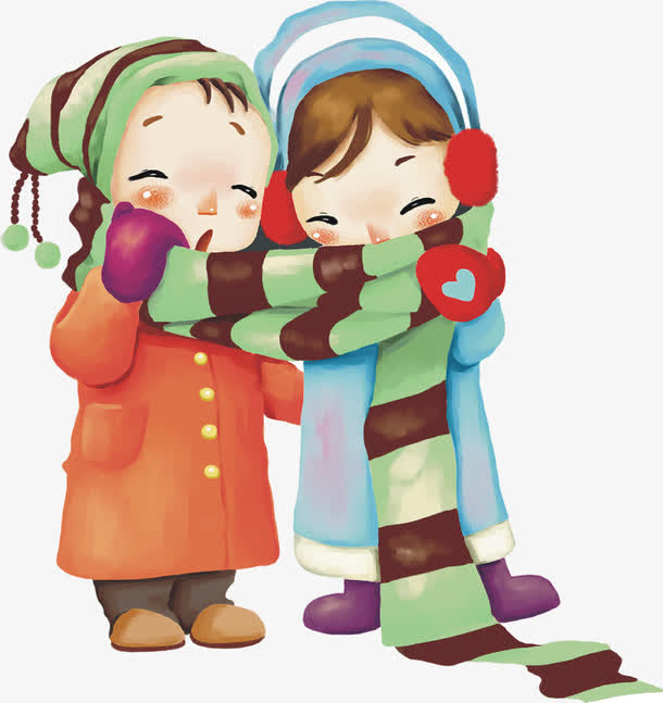 冬季情侣温情暖冬海报免抠