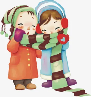 冬季情侣温情暖冬海报免抠