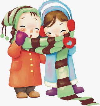 冬季情侣温情暖冬海报免抠