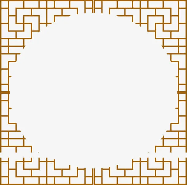 中式边框设计婚礼装饰免抠