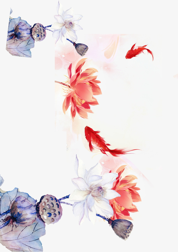 莲花荷花莲蓬免抠