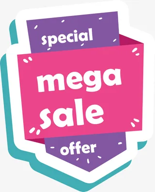 彩色sale卡通标签免抠