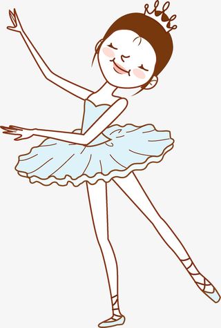 水彩女孩跳舞免抠图免抠