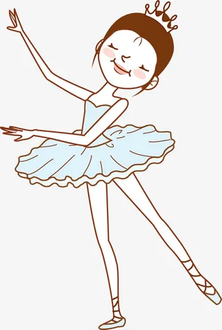 水彩女孩跳舞免抠图免抠