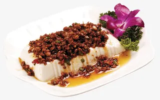 冬菜肉松蒸山水豆腐免抠