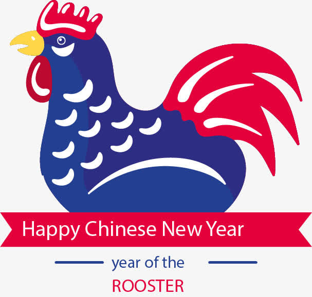 红蓝配色大公鸡免抠