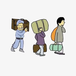 卡通手绘农民工人免抠