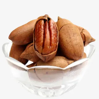 一碗半开的碧根果免抠