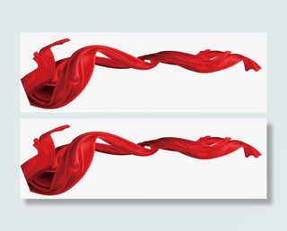 红色飘带素材免抠