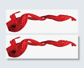 红色飘带素材免抠