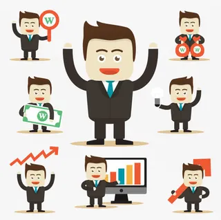 矢量金融小人免抠