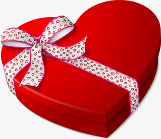 红色心形礼盒免抠