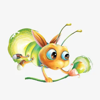 手绘卡通可爱的萤火虫免抠