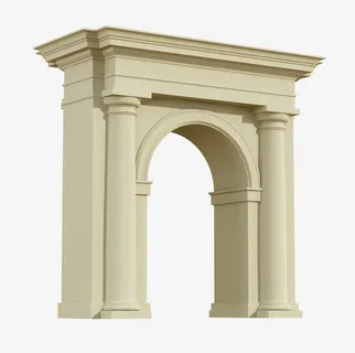 白色石拱门侧面免抠