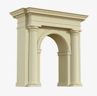 白色石拱门侧面免抠