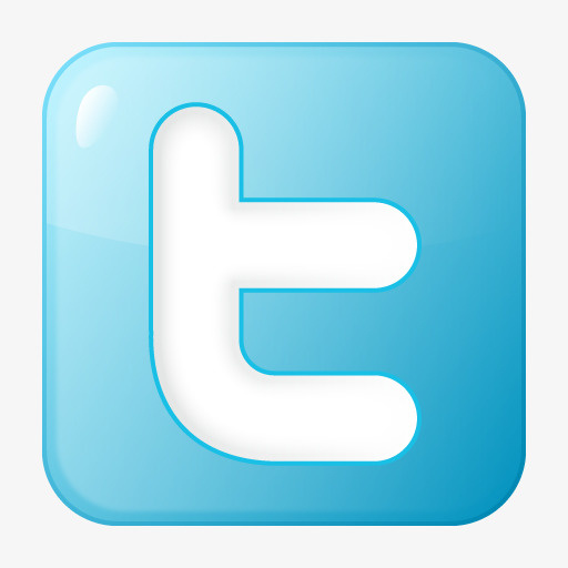 社会twitter盒蓝色图标免抠