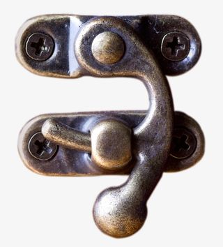 中国风棕色金属门把手免抠