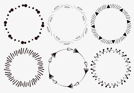 圆形花纹纹理黑色免抠