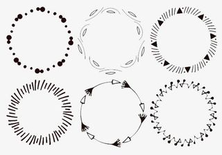 圆形花纹纹理黑色免抠