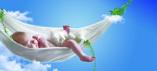 熟睡的婴儿背景banner装饰高清