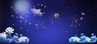 大气花瓣科技蓝色banner背景高清