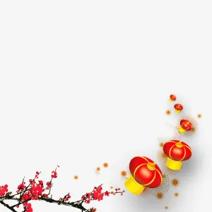 中国风梅花灯笼免抠