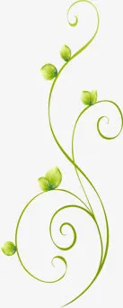 浅绿温暖藤蔓素材免抠