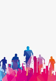 奔跑吧炫彩人物免抠装饰ppt元素