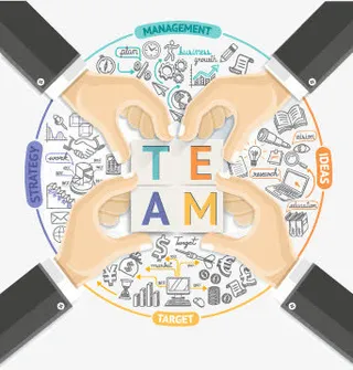 创意团队合作商务信息图矢量素材免抠装饰ppt元素