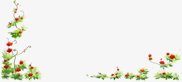 手绘花卉边框素材免抠