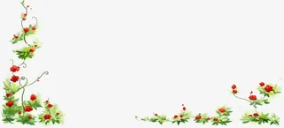 手绘花卉边框素材免抠