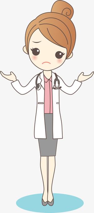 卡通无奈女医生免抠