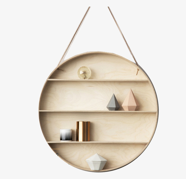 简约的木质挂饰实物免抠