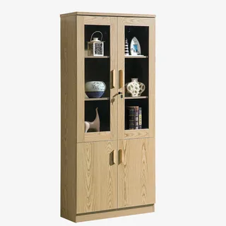 组合书玻璃带锁书柜免抠