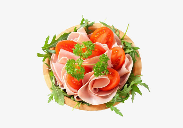 美味火腿芝麻菜沙拉免抠