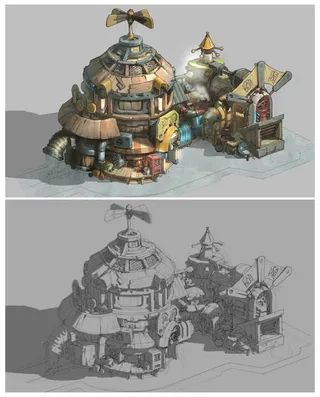 建筑商品模型原画免抠