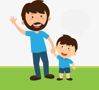 卡通父子节日免抠