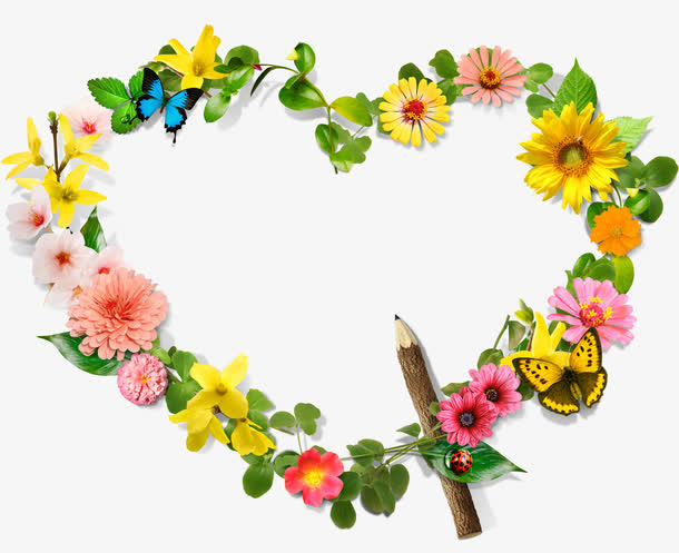 爱心花环免抠