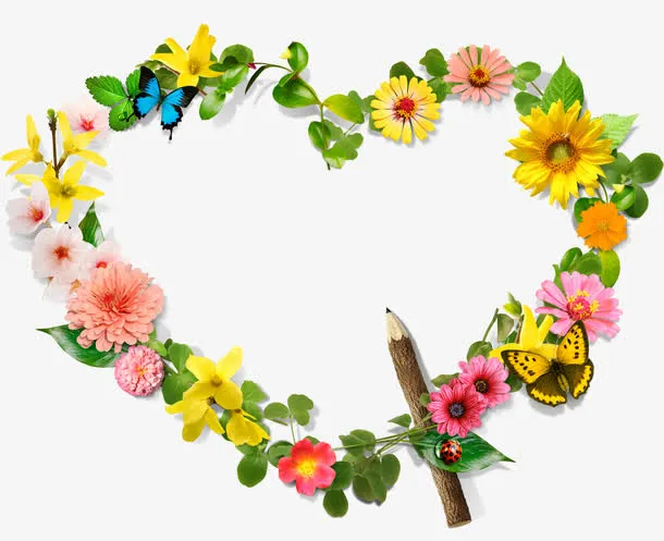 爱心花环免抠