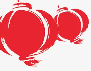 水墨红灯笼免抠