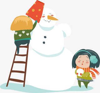 矢量图爬*的女孩免抠